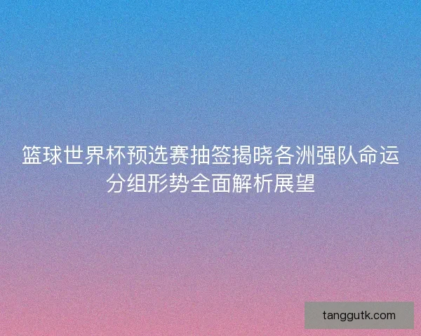 篮球世界杯预选赛抽签揭晓各洲强队命运分组形势全面解析展望